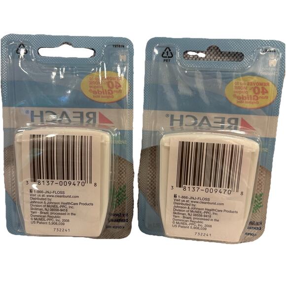 2 Reach Clean Burst ICY SPEARMINT Waxed Dental Floss 55 Yards HTF NEW RARE Disc. - Picture 2 of 7